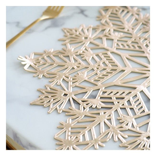 Place mat Christmas star gold 35 cm 