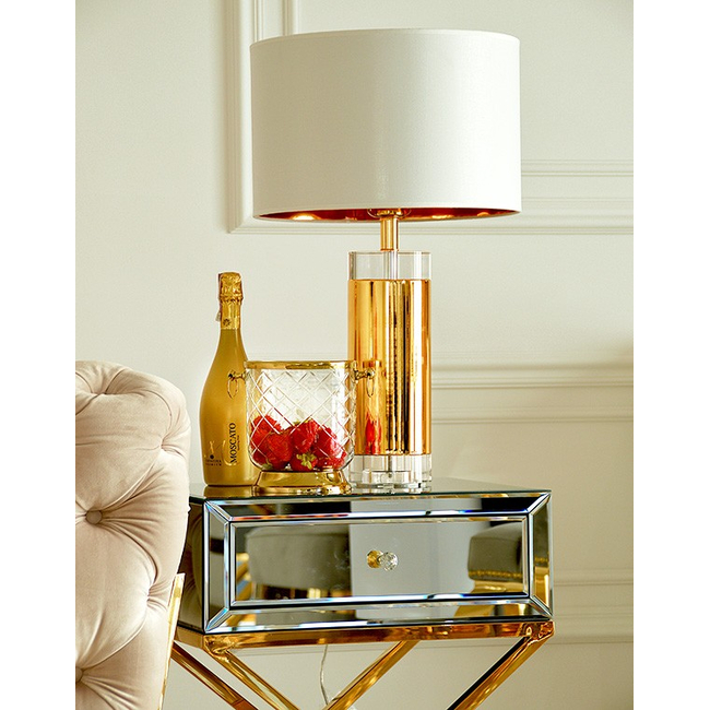 Glamour Gold Spiegel Nachttisch 60 cm CHICAGO GOLD MINI 