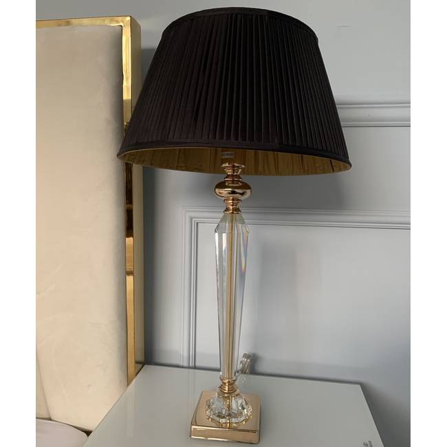 Elegant black and gold pleated lampshade BOUILOTTE 29 cm 