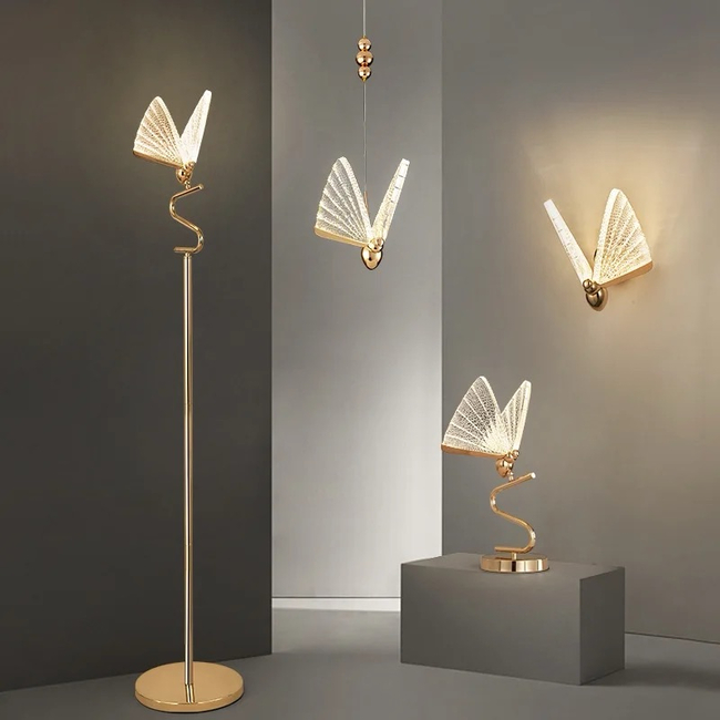 Modern chandelier MOTYL M, glamorous pendant lamp, gold, designer, exclusive, single 