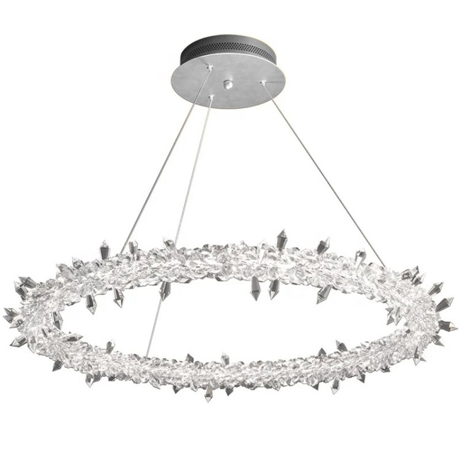 Glamorous lamp ICE XS crystal led ceiling round, ring, chandelier, modern silver 