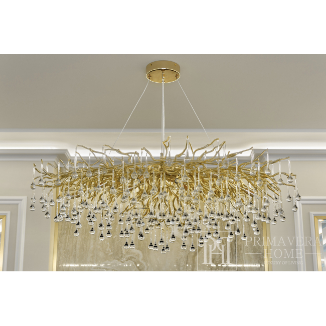 Glamorous chandelier RAIN L 110 cm designer, exclusive in a modern style, gold OUTLET 