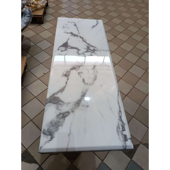 Modern, glamorous silver console, white marble top, for the LV COLLECTION hall [CLONE] 