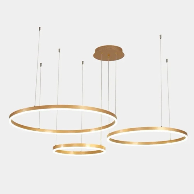 GALASSIA LED-Glamourlampe, rund, glänzender Ring, verstellbar, modern, Loft für das goldene Wohnzimmer OUTLET 