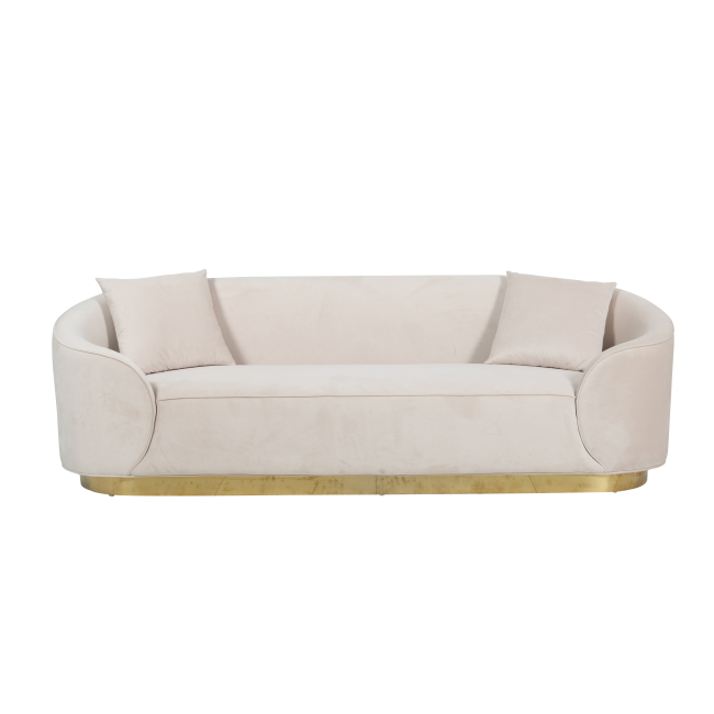 Glamorous sofa exclusive for living room, beige gold FLORENCE 