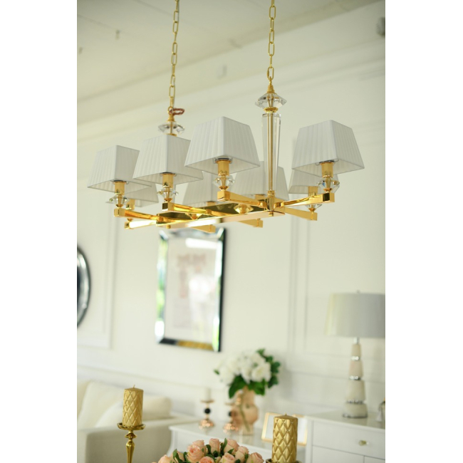 Elegant stylish lamp chandelier glamor pendant lamp 8 arms ELEGANZA L GOLD 