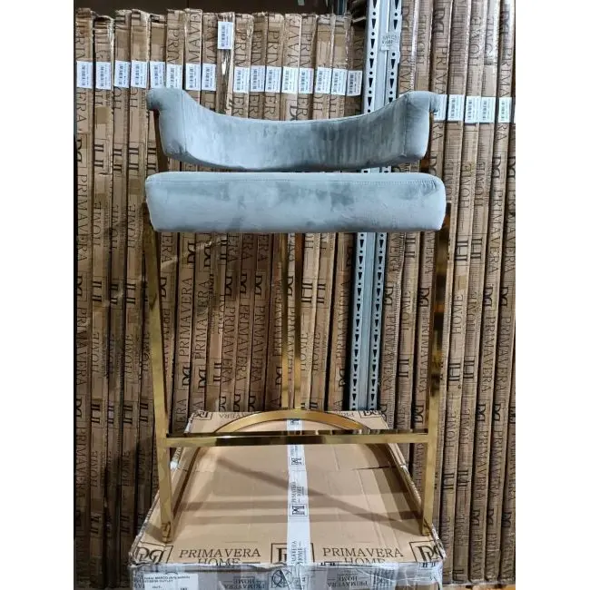 Hoker nowoczesny glamour do jadalni, barku, wyspy złoty szary MARCO OUTLET 