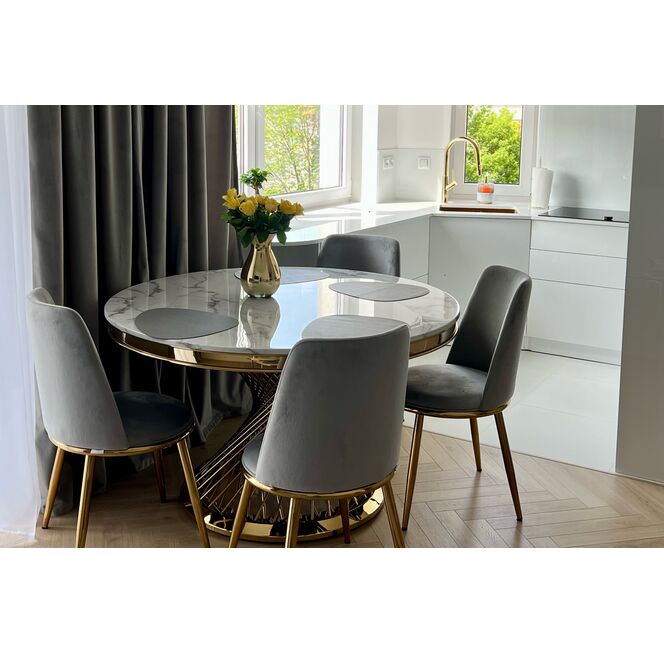 NOWOCZESNY, NIEDUŻY APARTAMENT GLAMOUR W SZAROŚCI I ZŁOCIE