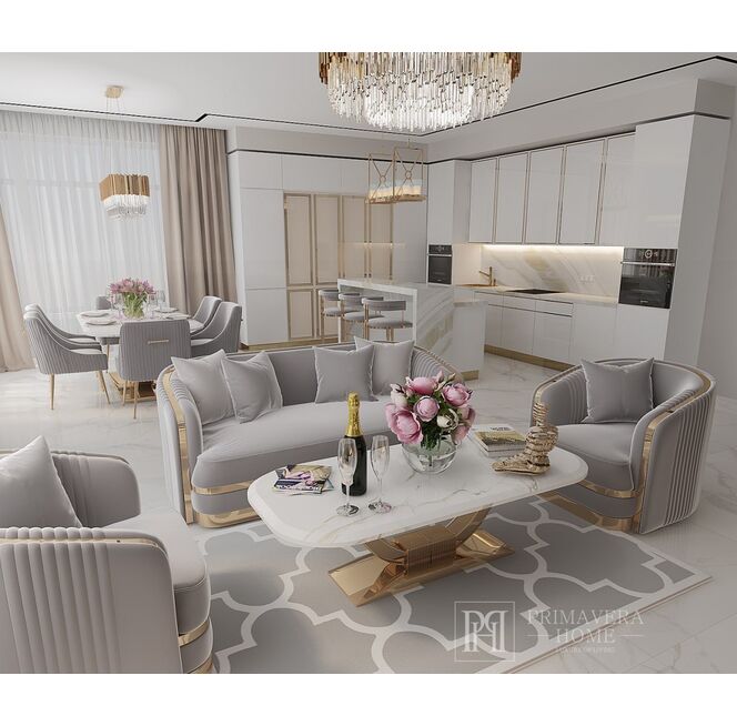 ORIGINAL COMBINATION OF GREY AND GOLD IN A LUXURY APARTMENT