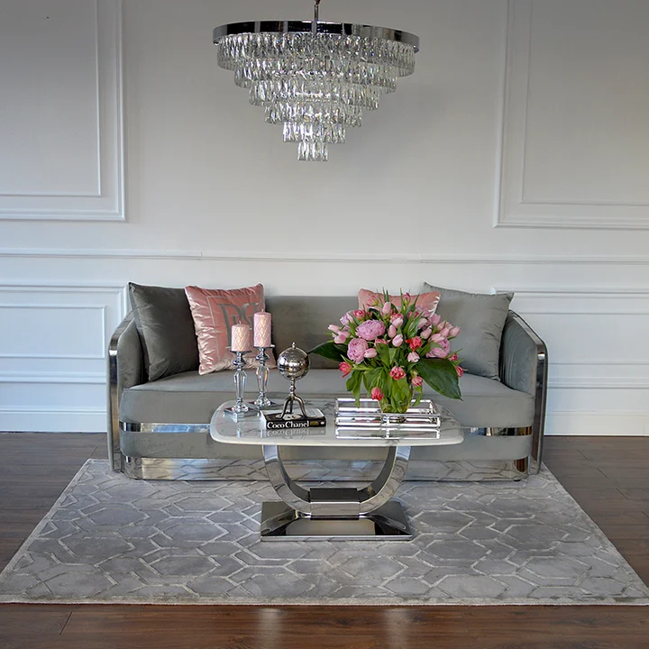 Sofa Madonna Glamour Srebrna Szara