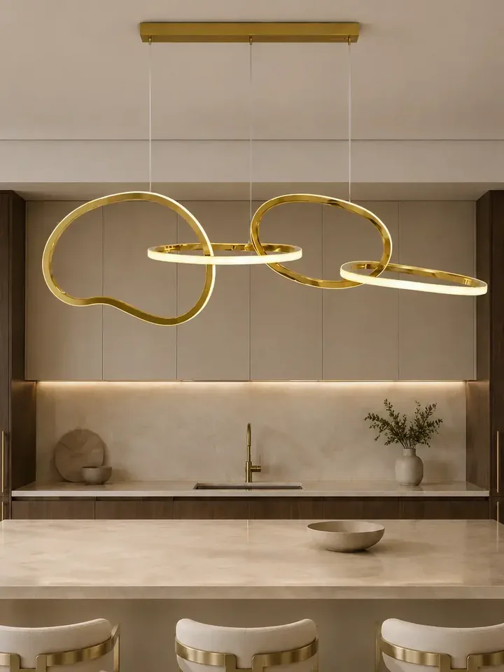 Lampa na stół do jadalni złota glamour LED GALASSIA