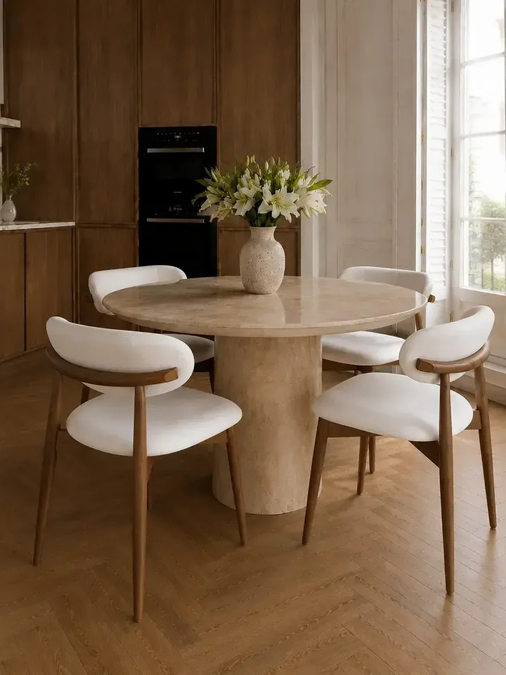 Designerskie Krzesło Drewniane Olivia – Nowoczesne w ciemnym wnętrzu. Meble na zamówienie od Primavera Home.