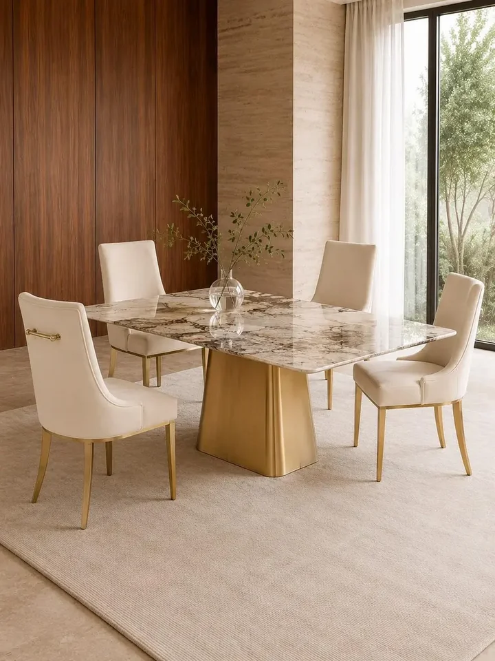 Ekskluzywne Krzesło NAOMI – Nowoczesny Włoski Design w wyrafinowanej formie- Primavera Home w całym zestawie mebli, tworząc spójną kompozycję.