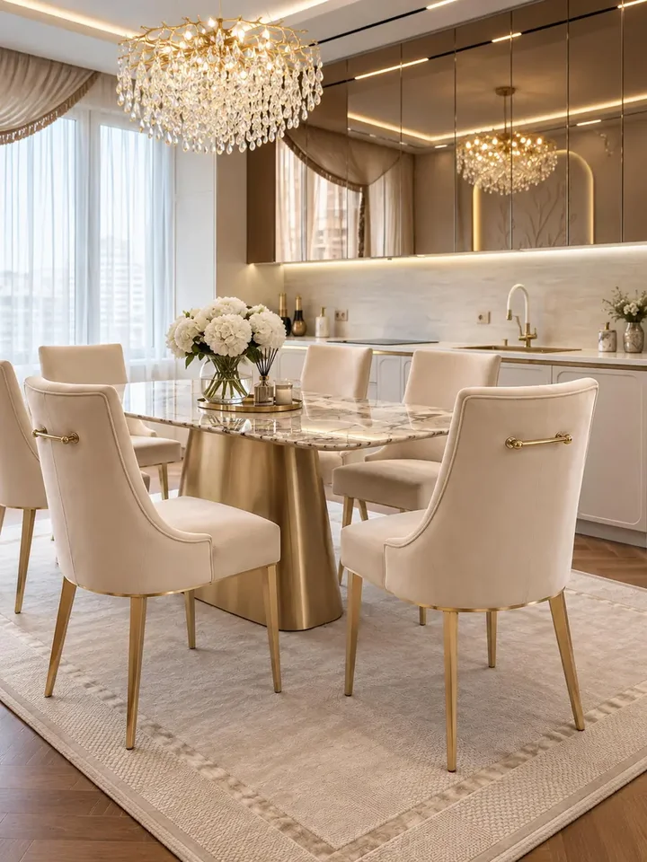 Ekskluzywne Krzesło NAOMI – Nowoczesny Włoski Design w wyrafinowanej formie- Primavera Home ukazuje detal wykończenia, podkreślając jakość materiałów.