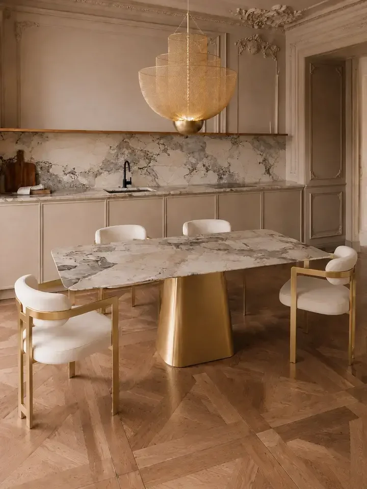 Stół w Stylu Włoskim BELISSIMA z detalem uchwytów. Detal wykończenia od Primavera Home.