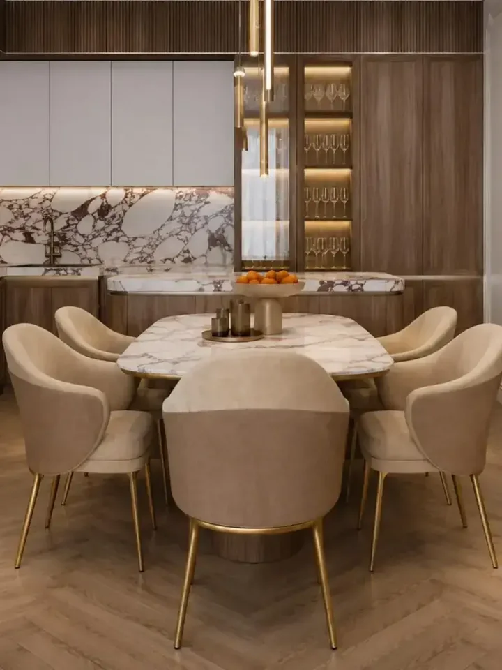 Elegancka stylizacja krzesła w nowoczesnym otoczeniu. Ekspozycja w salonie od Primavera Home.