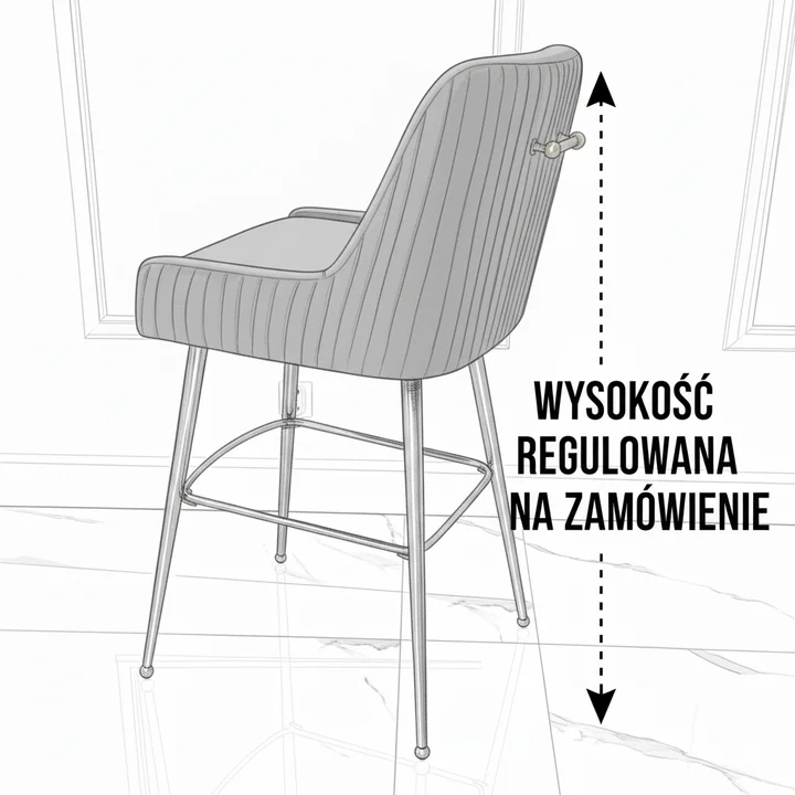 Widok z góry na Półhoker Srebrny Glamour, ukazujący jego elegancki kształt. Ekspozycja w salonie od Primavera Home.