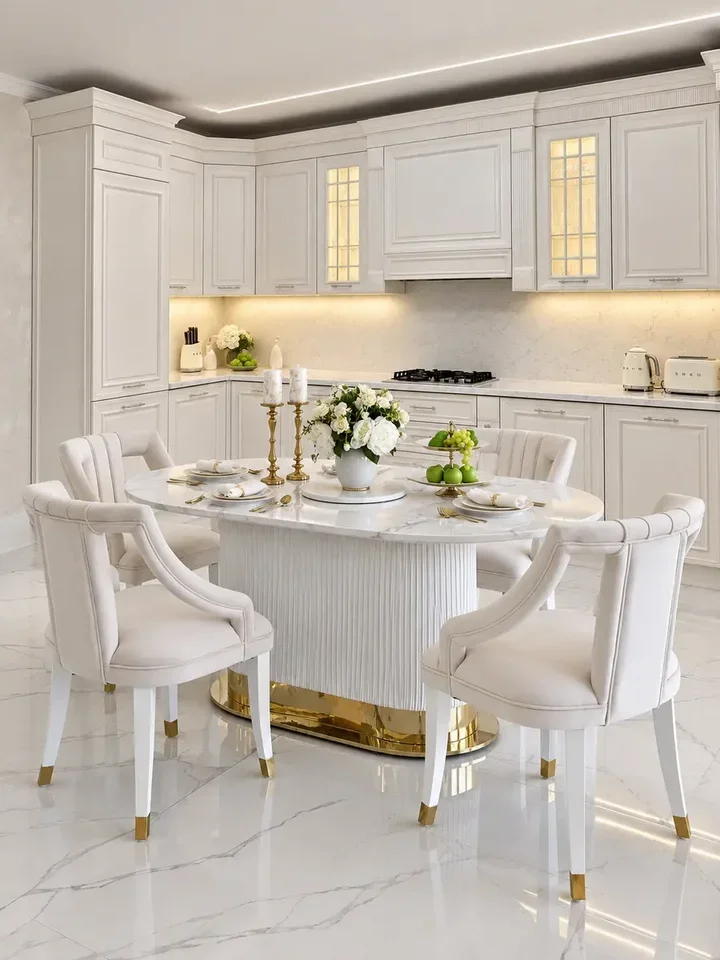Stół biały złoty nowoczesny ROYAL od Primavera Home