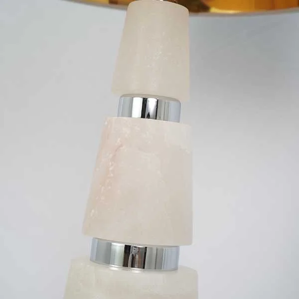 Lampa stołowa  glamour srebrna kryształowa