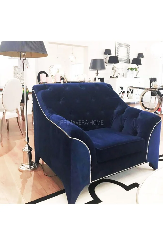 fotel glamour pikowany