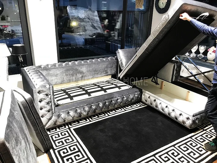 sofa narożna glamour do salonu