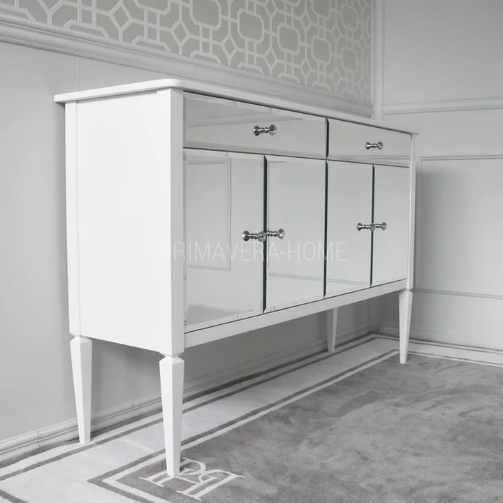 komoda glamour biała lustrzana