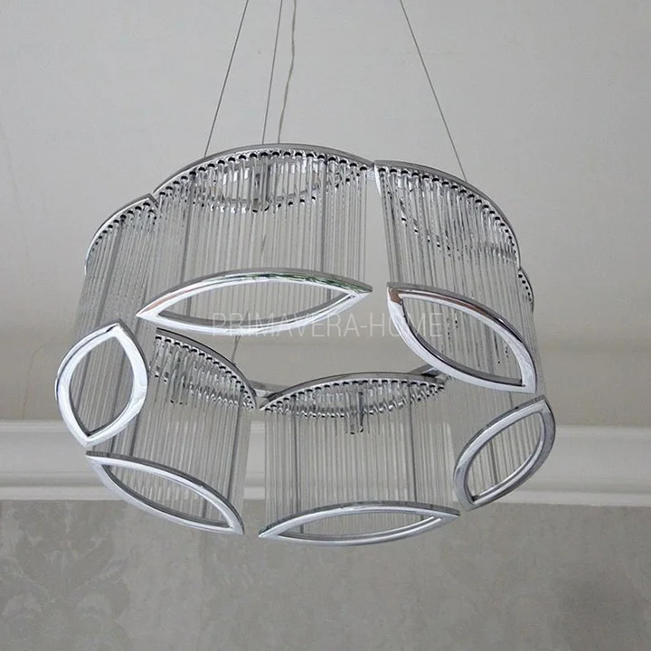 Żyrandol MAJESTIC M OUTLET - okrągła lampa wisząca z owalnymi kloszami, styl nowojorski