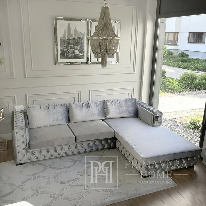 sofa narożna glamour