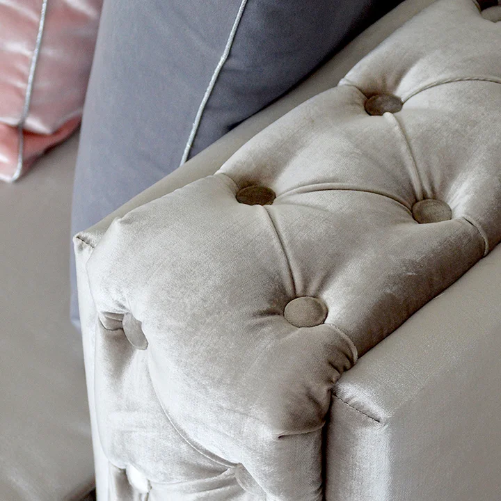 sofa narożna glamour szara