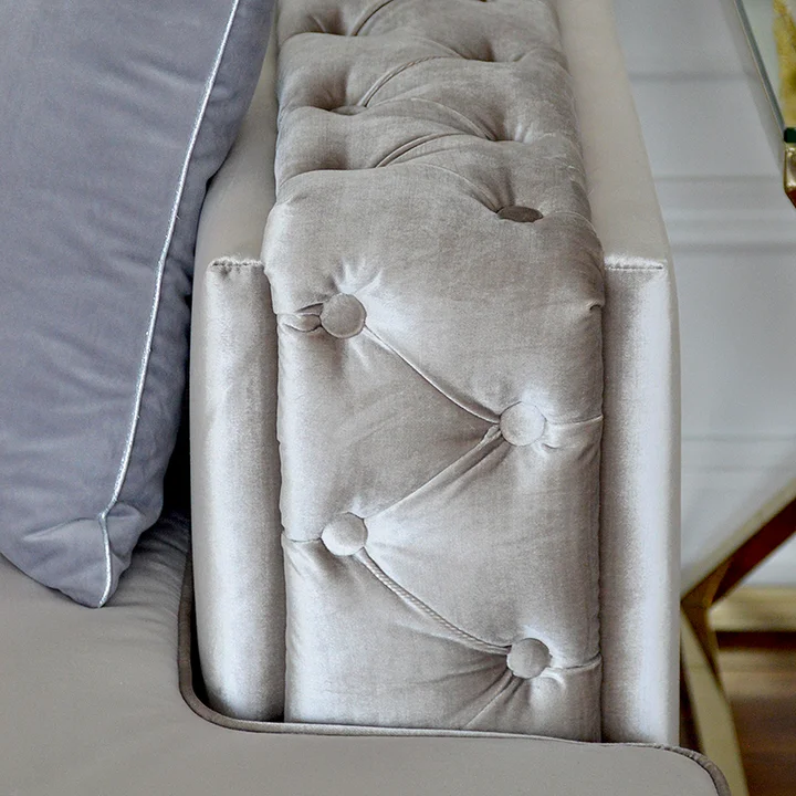 sofa narożna glamour pikowana
