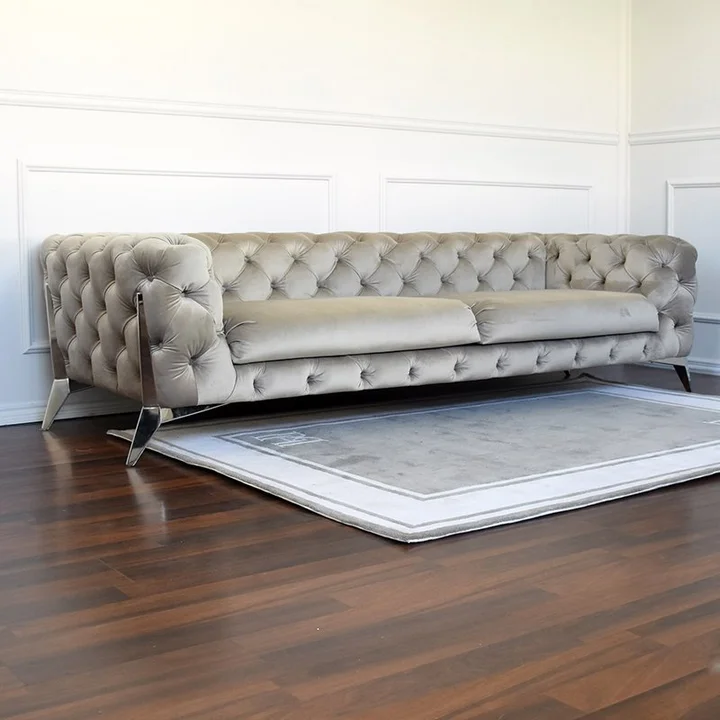 sofa glamour klasyczna czarna srebrna nowoczesna
