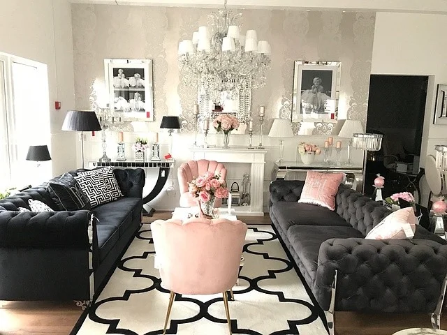 sofa glamour nowoczesna tapicerowana