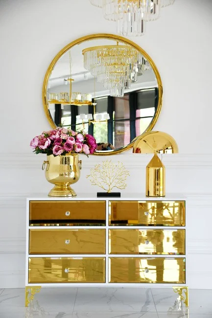 komoda glamour stalowe designerskie nóżki