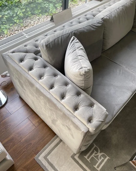 sofa narożna glamour beż