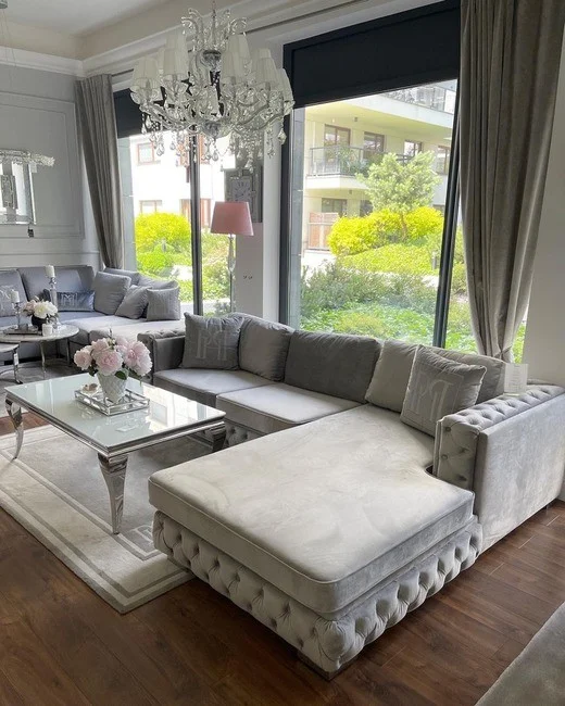 sofa narożna glamour funkcja spania