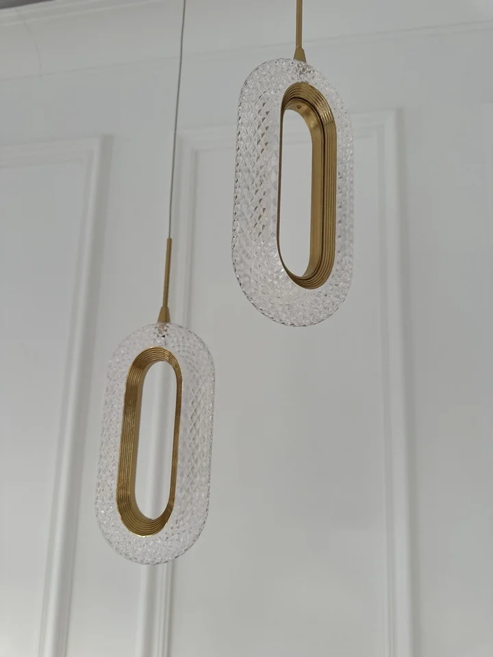 Designerska lampa wisząca złota VALO DOUBLE oświetlenie do salonu