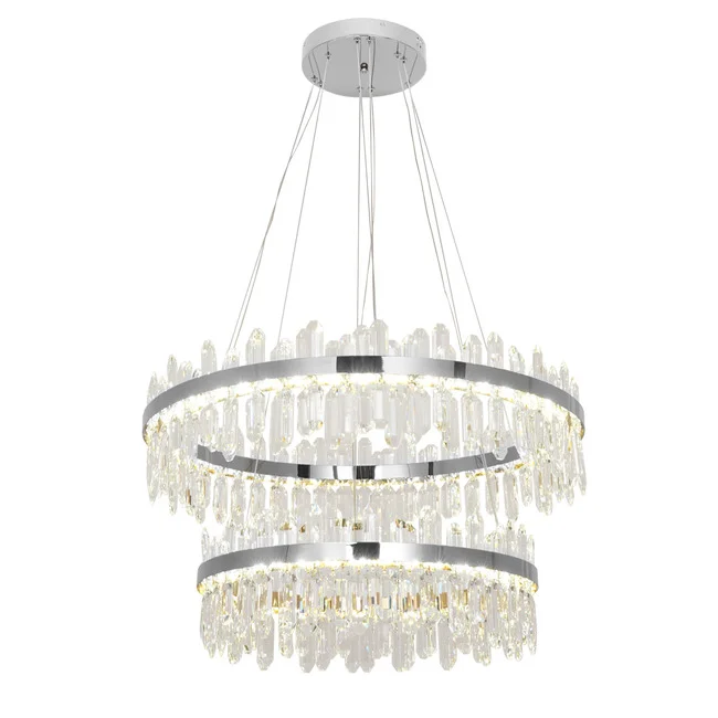 Luksusowy żyrandol designerski BULGARI XL, frontalne ujęcie, średnica 80 cm, kryształowe elementy