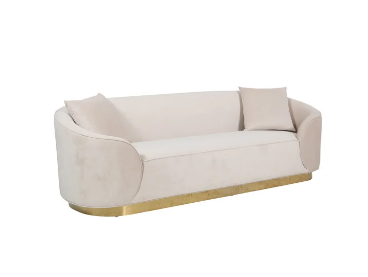 Nowoczesna sofa aksamitna beżowa FLORENCE – zdjęcie produktowe