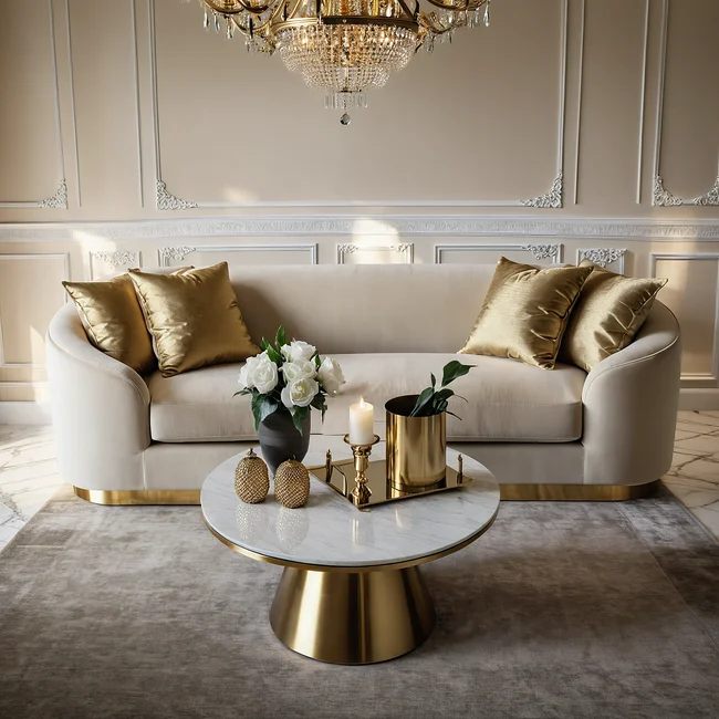 Nowoczesna sofa glamour beżowa