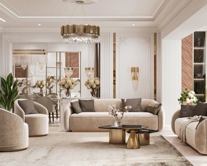 Luksusowa sofa welwet beż