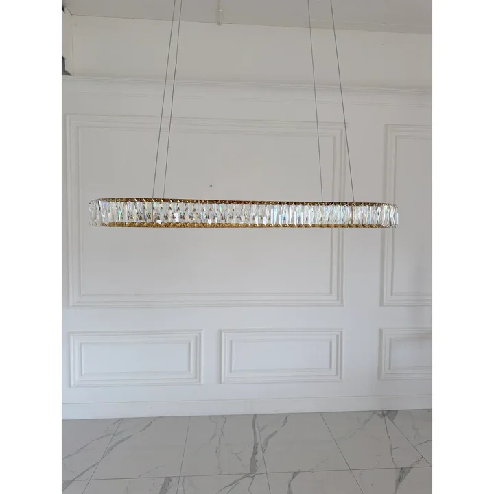 lampa złota wisząca do jadalni kryształy