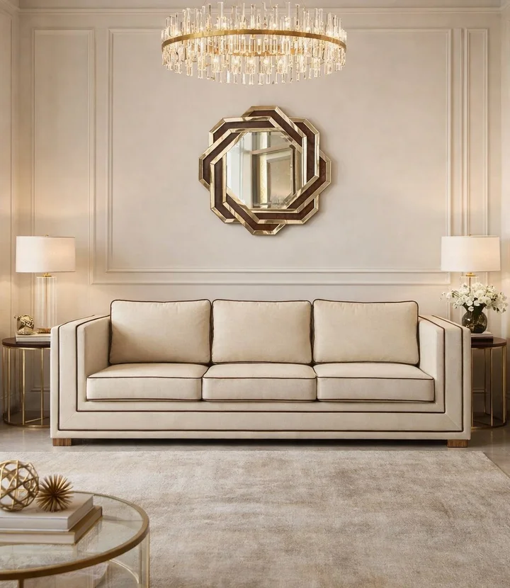 sofa tapicerowana nowoczesna z pasami