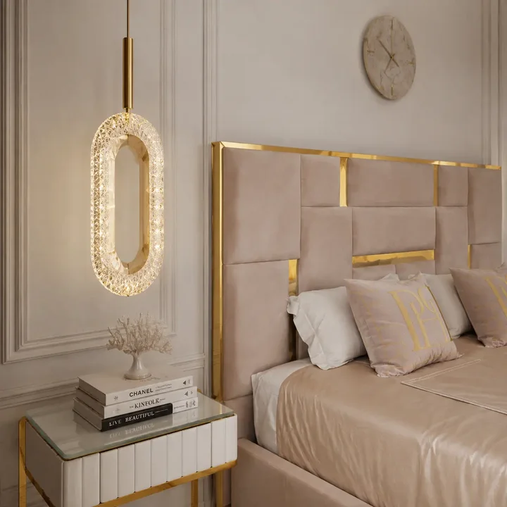 Żyrandol VALO SINGLE z jednym źródłem światła w eleganckim wnętrzu. Primavera Home.