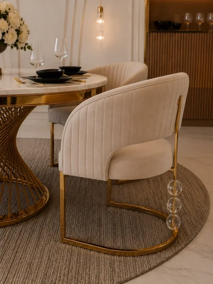 Ekskluzywne Krzesło BUBBLE – Nowoczesny Włoski Design w wyrafinowanej formie - Primavera Home na ekspozycji w showroomie, podkreślające swoje unikalne cechy.