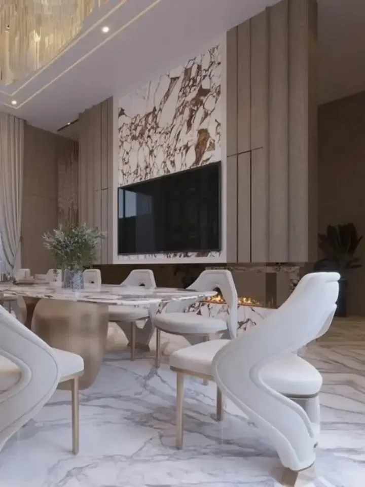 Ekskluzywne Krzesło Queen – Nowoczesny Włoski Design w stylowej aranżacji z lampami, dodających elegancji. Meble na zamówienie od Primavera Home.