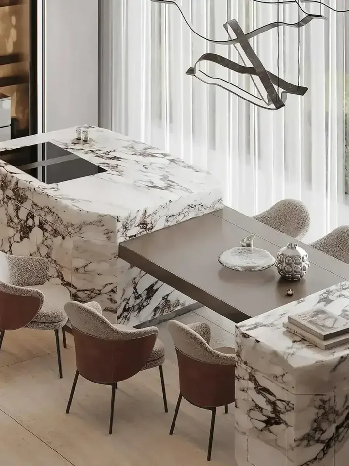 Ekskluzywne Krzesło Linea – Nowoczesne na Czarnych Nogach w aranżacji otwartej przestrzeni, współczesne podejście do designu od Primavera Home.