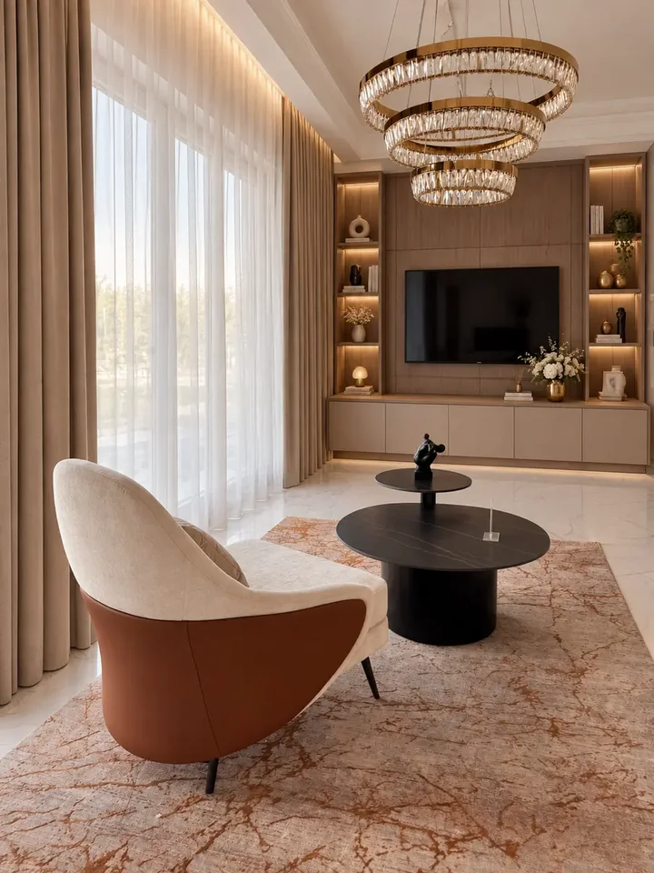 Designerski Fotel Linea z Podnóżkiem – Nowoczesny i Tapicerowany z widoku bocznego. Detal wykończenia od Primavera Home.