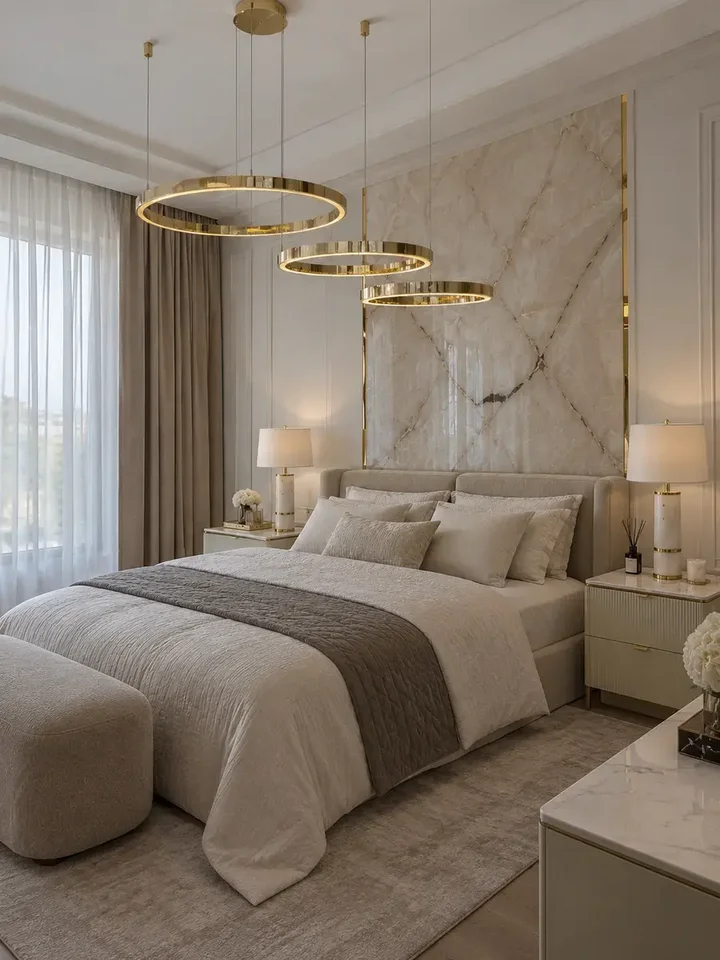 Lampa glamour led okrągła z połyskiem ring regulowana w detalach sufitowych, idealna do loftowych aranżacji od Primavera Home.