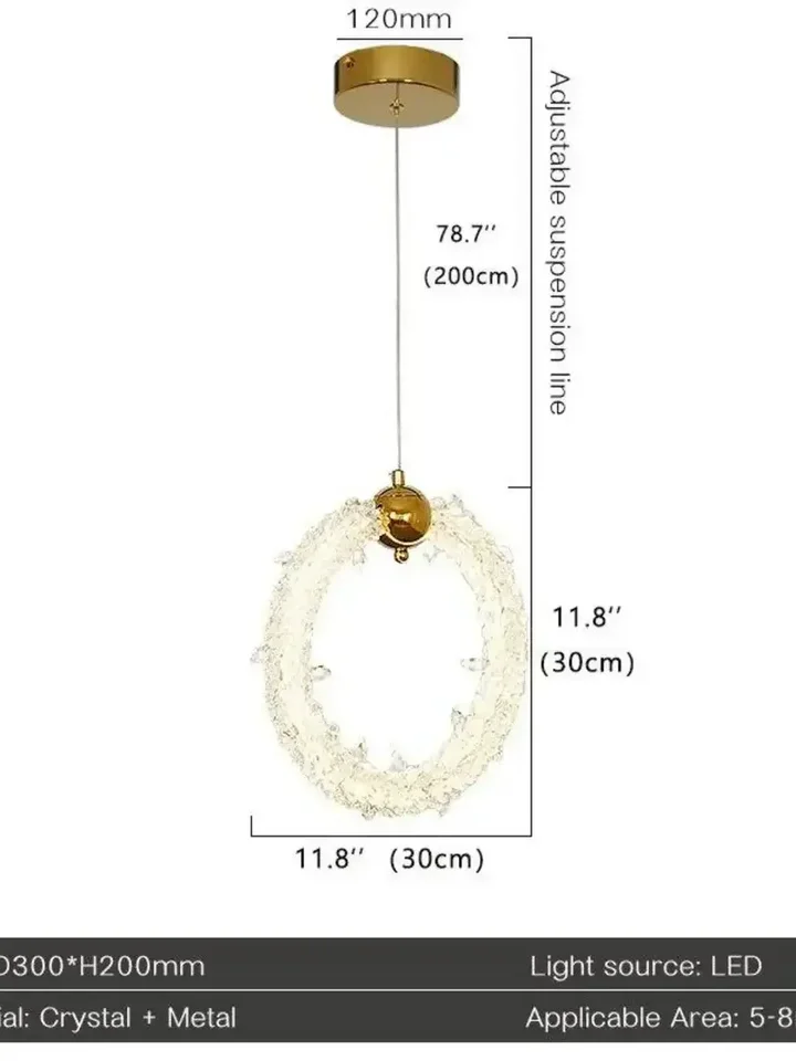 Lampa Wisząca Kryształowa Złota ICE XS subtelnie wpisująca się w zabytkowe otoczenie, oferowana przez Primavera Home.