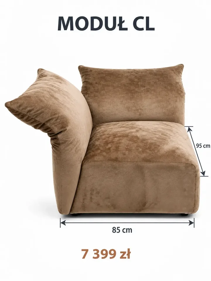 Designerska Sofa Modułowa Lilia Nowoczesna w aranżacji nowoczesnego wnętrza. Meble na zamówienie od Primavera Home.